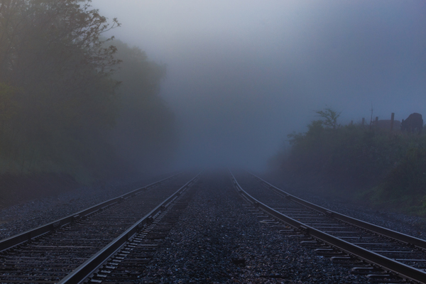 Early Morning Train Tracks Print