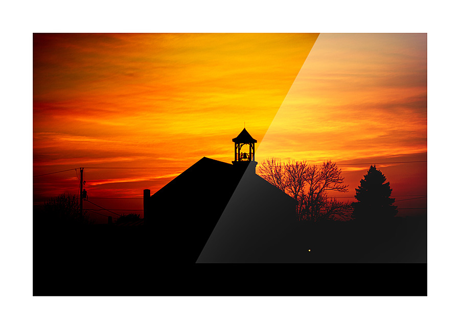 Sunset Church Picture Frame print
